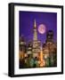 Moon Over Transamerica Building, San Francisco, CA-Terry Why-Framed Photographic Print