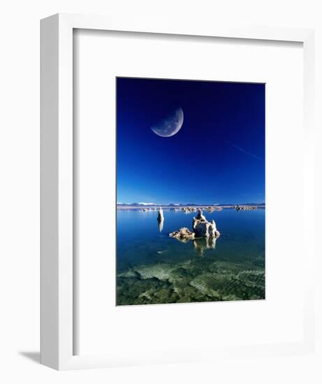 Moon Over Tufa Formations, Mono Lake Tufa State Reserve, Mono Lake, U.S.A.-Mark Newman-Framed Photographic Print