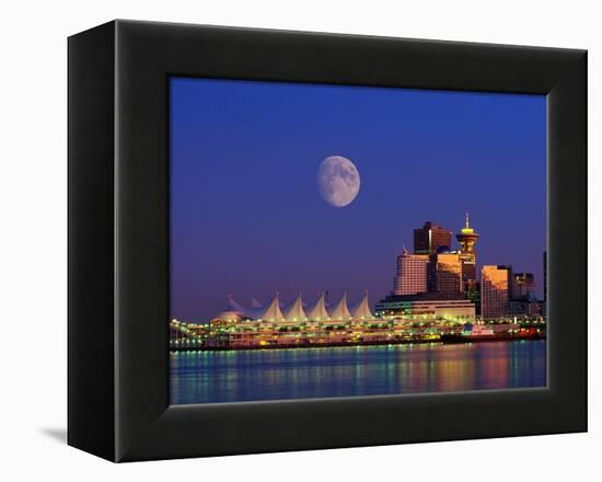 Moon Over Vancouver and Coal Harbor-Ron Watts-Framed Premier Image Canvas