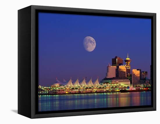 Moon Over Vancouver and Coal Harbor-Ron Watts-Framed Premier Image Canvas