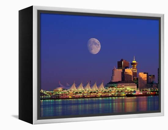 Moon Over Vancouver and Coal Harbor-Ron Watts-Framed Premier Image Canvas