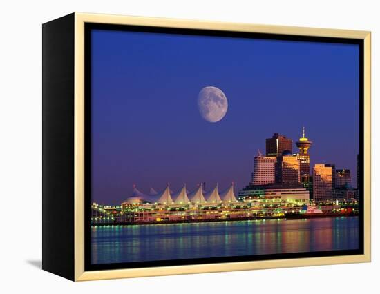Moon Over Vancouver and Coal Harbor-Ron Watts-Framed Premier Image Canvas