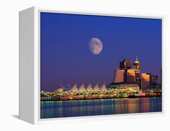 Moon Over Vancouver and Coal Harbor-Ron Watts-Framed Premier Image Canvas