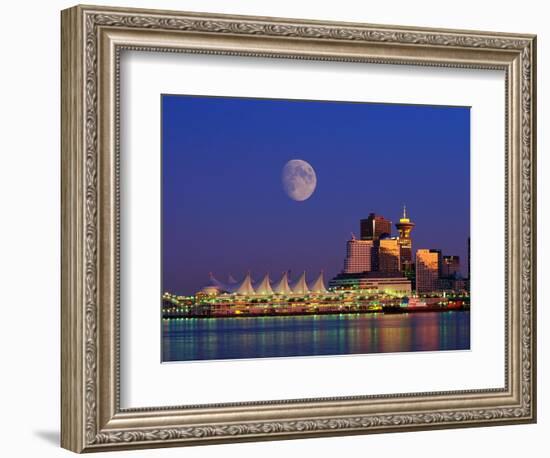 Moon Over Vancouver and Coal Harbor-Ron Watts-Framed Photographic Print