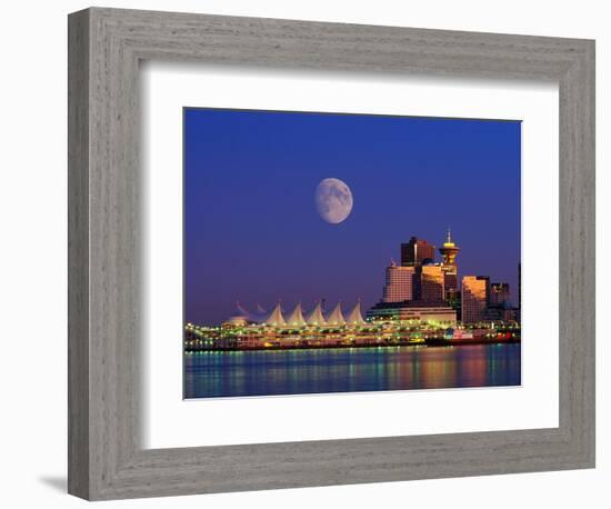 Moon Over Vancouver and Coal Harbor-Ron Watts-Framed Photographic Print