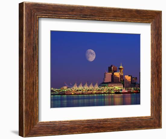 Moon Over Vancouver and Coal Harbor-Ron Watts-Framed Photographic Print