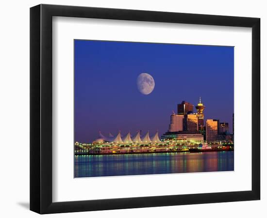 Moon Over Vancouver and Coal Harbor-Ron Watts-Framed Photographic Print