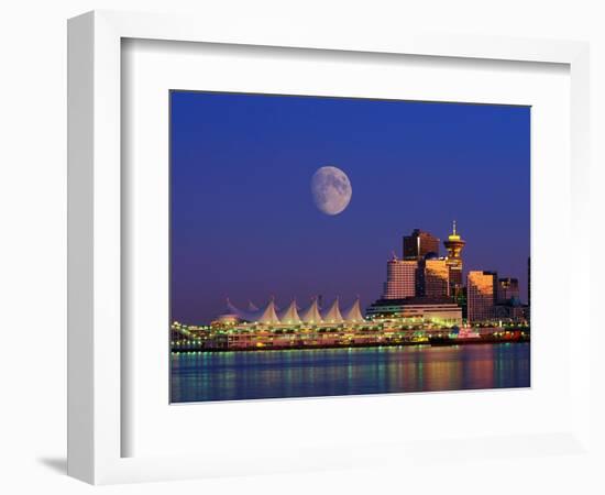 Moon Over Vancouver and Coal Harbor-Ron Watts-Framed Photographic Print