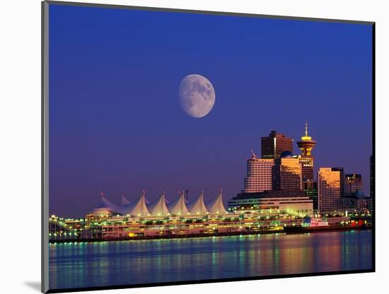 Moon Over Vancouver and Coal Harbor-Ron Watts-Mounted Photographic Print