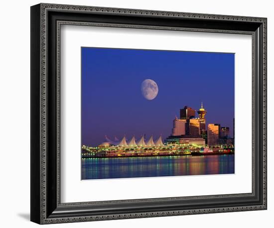 Moon Over Vancouver and Coal Harbor-Ron Watts-Framed Photographic Print