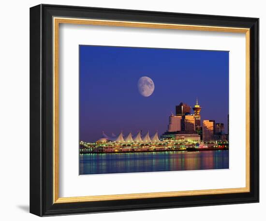 Moon Over Vancouver and Coal Harbor-Ron Watts-Framed Photographic Print