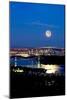 Moon Over Vancouver, Time-exposure Image-David Nunuk-Mounted Photographic Print