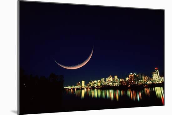 Moon Over Vancouver-David Nunuk-Mounted Photographic Print