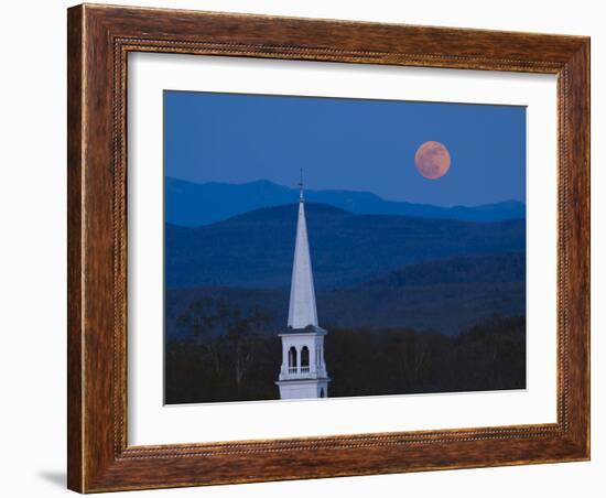 Moon Over Vermont Hills-Michael Blanchette Photography-Framed Photographic Print