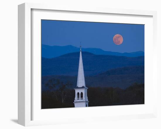 Moon Over Vermont Hills-Michael Blanchette Photography-Framed Photographic Print