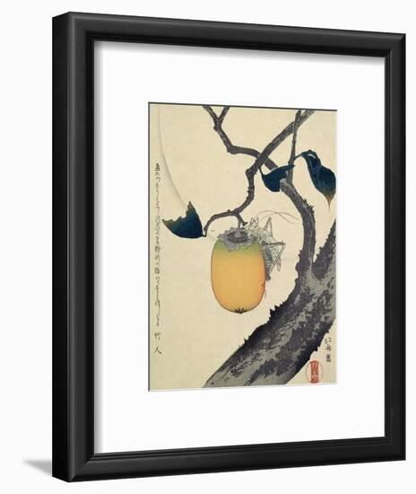 Moon, Persimmon and Grasshopper, 1807-Katsushika Hokusai-Framed Giclee Print