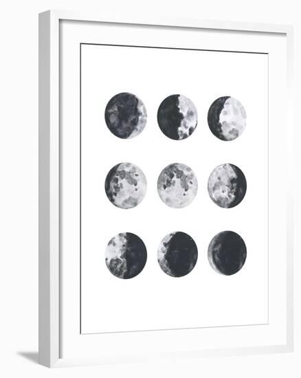 Moon Phases Watercolor I-Samantha Ranlet-Framed Art Print