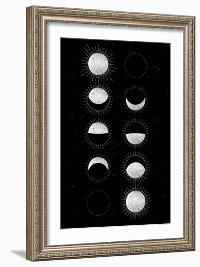 Moon Phases-null-Framed Art Print