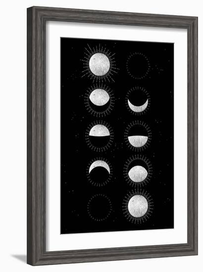 Moon Phases-null-Framed Art Print