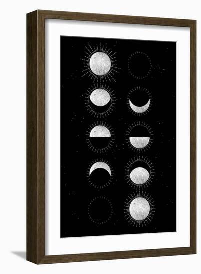 Moon Phases-null-Framed Art Print