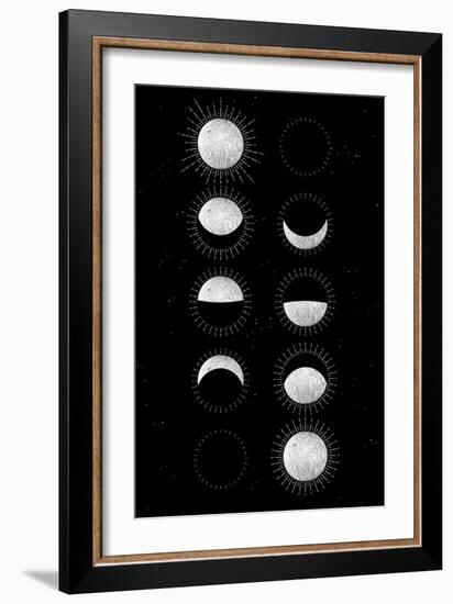 Moon Phases-null-Framed Art Print