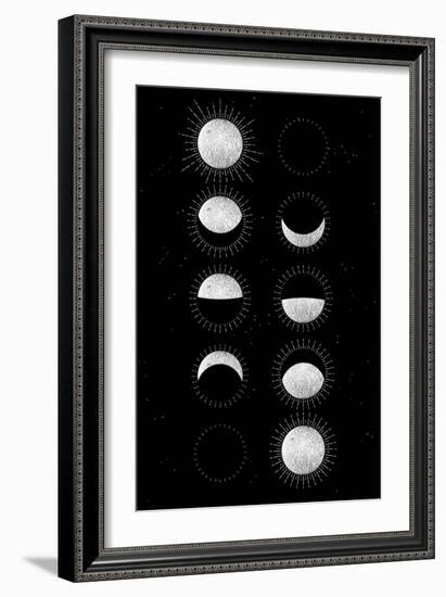 Moon Phases-null-Framed Art Print