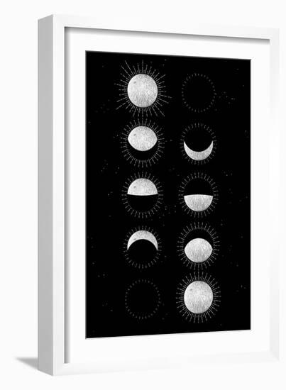 Moon Phases-null-Framed Premium Giclee Print