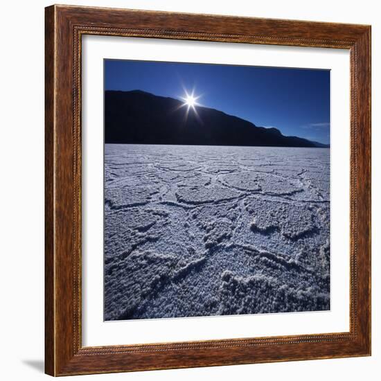 Moon Rise over Badwater in Death Valley.-Jon Hicks-Framed Photographic Print