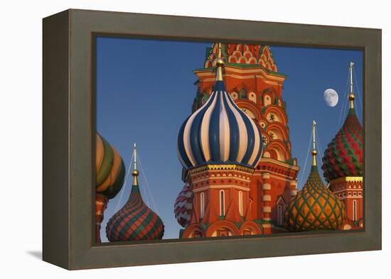 Moon Rise over St Basil's Cathedral.-Jon Hicks-Framed Premier Image Canvas