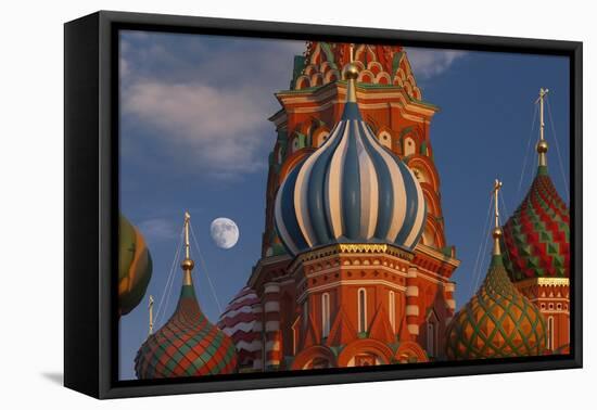 Moon Rise over St Basil's Cathedral.-Jon Hicks-Framed Premier Image Canvas