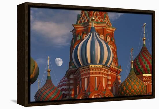 Moon Rise over St Basil's Cathedral.-Jon Hicks-Framed Premier Image Canvas