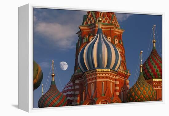 Moon Rise over St Basil's Cathedral.-Jon Hicks-Framed Premier Image Canvas