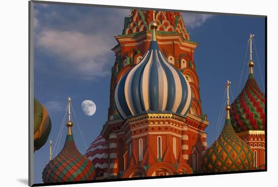 Moon Rise over St Basil's Cathedral.-Jon Hicks-Mounted Photographic Print