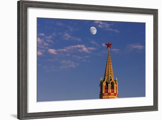 Moon Rise over the Saviour Gate Tower.-Jon Hicks-Framed Photographic Print