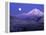 Moon Rises Over Mt. Hood, Oregon Cascades, USA-Janis Miglavs-Framed Premier Image Canvas