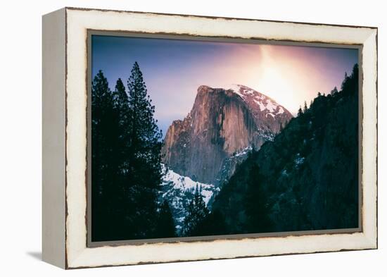Moon Rising Behind Half Dome, Yosemite National Park, Hiking Outdoors-Vincent James-Framed Premier Image Canvas