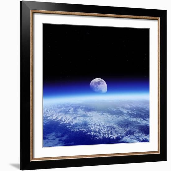 Moon Rising Over Earth's Horizon-Detlev Van Ravenswaay-Framed Photographic Print