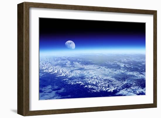 Moon Rising Over Earth's Horizon-Detlev Van Ravenswaay-Framed Photographic Print