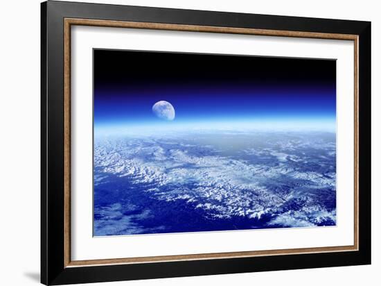 Moon Rising Over Earth's Horizon-Detlev Van Ravenswaay-Framed Photographic Print