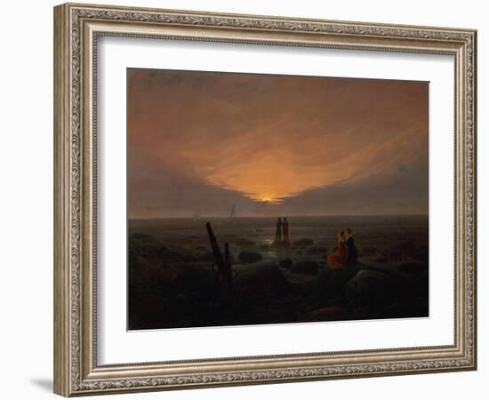 Moon Rising over the Sea, 1821-Caspar David Friedrich-Framed Giclee Print