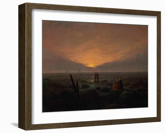 Moon Rising over the Sea, 1821-Caspar David Friedrich-Framed Giclee Print