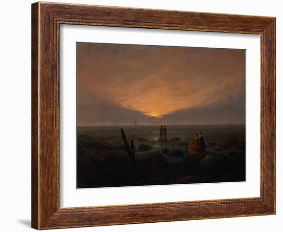 Moon Rising over the Sea, 1821-Caspar David Friedrich-Framed Giclee Print