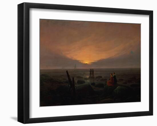 Moon Rising over the Sea, 1821-Caspar David Friedrich-Framed Giclee Print