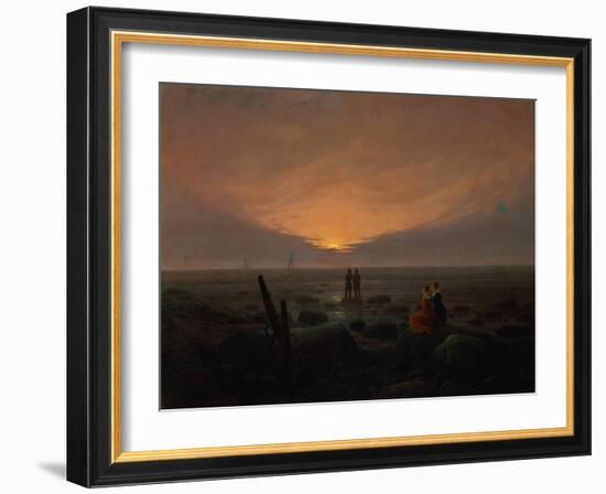 Moon Rising over the Sea, 1821-Caspar David Friedrich-Framed Giclee Print