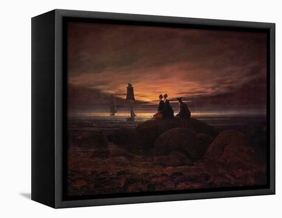 Moon Rising over the Sea, 1822-Caspar David Friedrich-Framed Premier Image Canvas