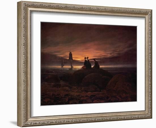 Moon Rising over the Sea, 1822-Caspar David Friedrich-Framed Giclee Print