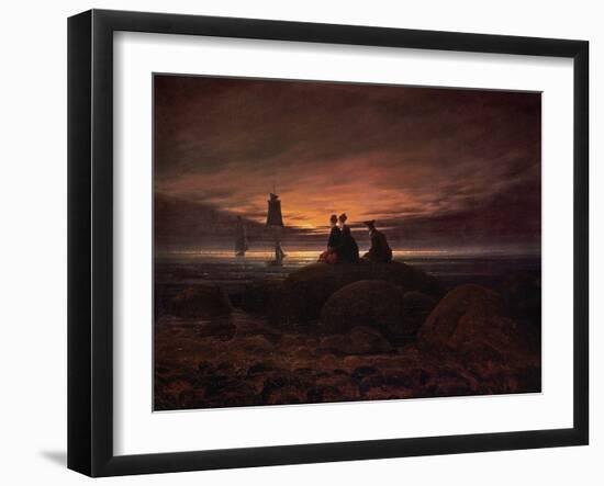 Moon Rising over the Sea, 1822-Caspar David Friedrich-Framed Giclee Print