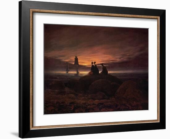 Moon Rising over the Sea, 1822-Caspar David Friedrich-Framed Giclee Print