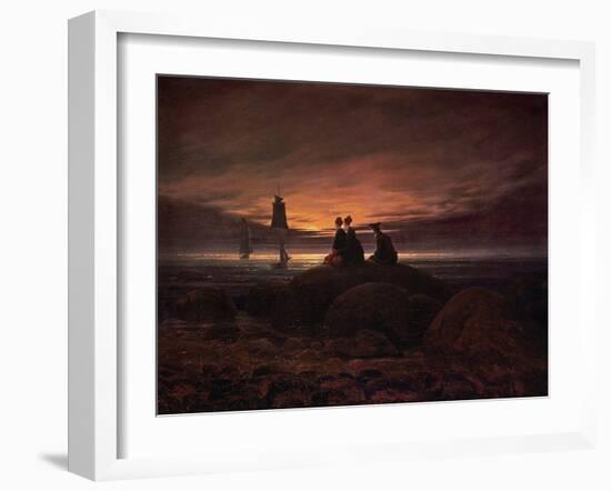 Moon Rising over the Sea, 1822-Caspar David Friedrich-Framed Giclee Print