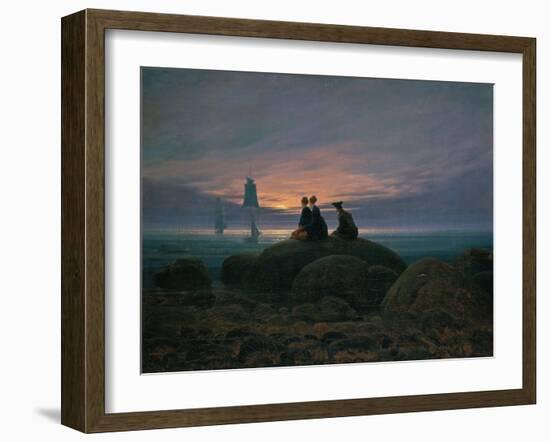 Moon Rising over the Sea (See also Image Number 479), 1822-Caspar David Friedrich-Framed Giclee Print